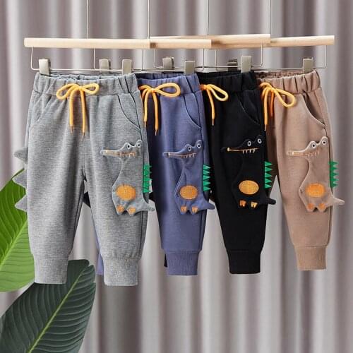 6-month-old-4-year-old boy cartoon pants spring and autumn pants sportswear casual fashion pants crocodile 3D cartoon pants