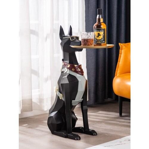 Modern Home Decor Creative Dog Statue Room Decors Large Floor Ornament Sculpture Multifunctional Storage Ornaments Home Supplies