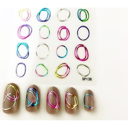 SP-138 Laser ring Irregular shape 3D Back glue Nail decal Nail sticker Nail decoration Nail art Nail tool Nail ornament