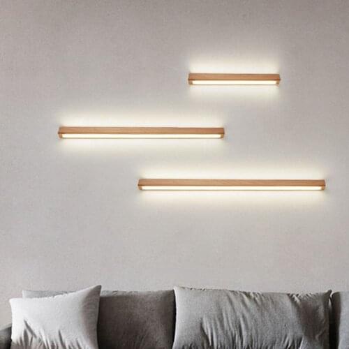LUCKY Modern Wooden Bathroom LED Wall Sconce Corridor Dining Room Wall Lamp Hallway Acrylic Bedroom Wall Lights Fixture