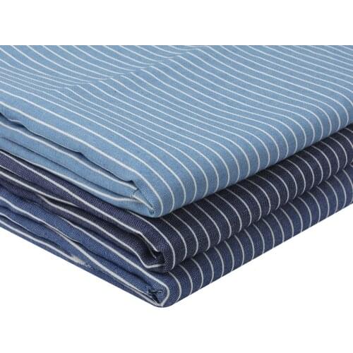 Denim Fabrics By Half The Meter Stripe Printed Cloth Fabrics For Sewing Jeans Dress Making Patchwork For Needlework 50*150cm 1pc