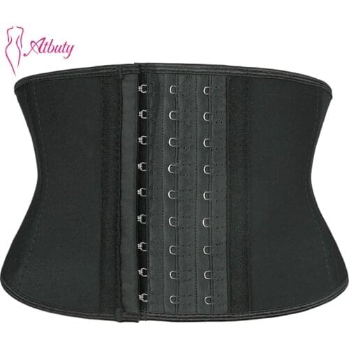 Waist Trainer Short Torso Corsets 7 Inches Torso 9 Steel Bones Latex Underbust Waist Cinchers Loss Weight Body Shaper for Women