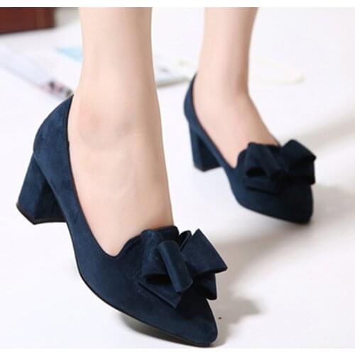 Women Shoes Bowtie Two Piece Slip on Pumps Ladies Pointed Toe Shallow Jelly Shoes Mid Heel Comfortable Female Footwear Summer