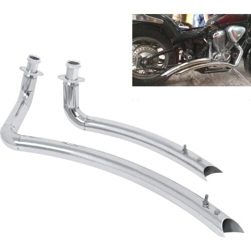 Motorcycle Staggered Slash Cut Exhaust Pipe With Muffler Silencer Baffle Aerofluxus For Kawasaki EN800 VN800 Vulcan S 800 VN400