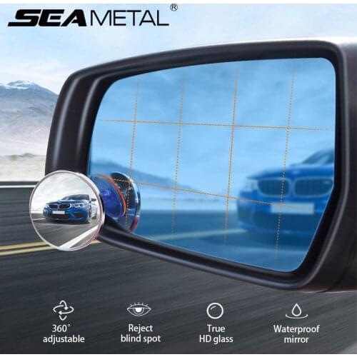 360 Degrees Blind Spot Mirror HD Rear View Convex Mirror for Parking Wide Angle Rotatable Rimless Rearview Mirror Car Products