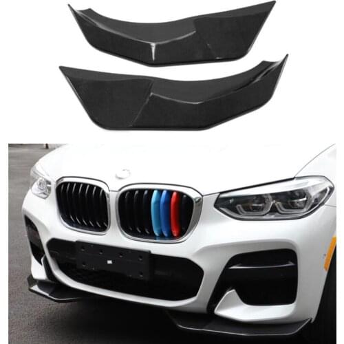 High Quality ABS CARBON FIBER FRONT BUMPER SPOILER LIP SPLITTERS WIND KNIFE COVER For BMW X3 G01 X4 G02 2018 2019 2020 2021