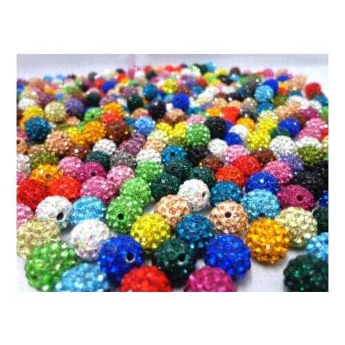 10mm 100pcs/lot Mixed color yfg34 Micro Pave Disco Ball Beads jewerly making bead Lot Bracelet DIY jewelry crystal