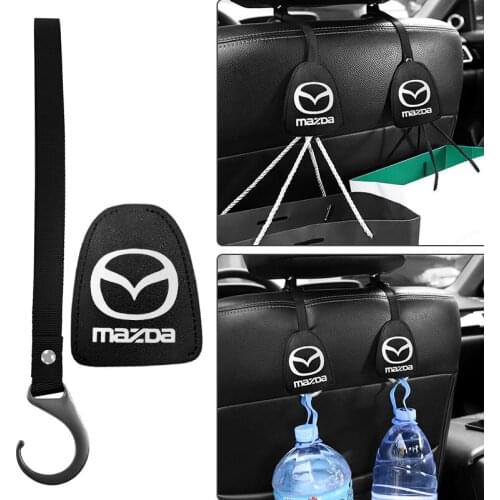 2pcs Car Badge Seat Back Hook Headrest Hanger Holster Hook for Mazdas 5 6 323 626 RX8 7 MX3 MX5 Atenza Axela Car Accessories