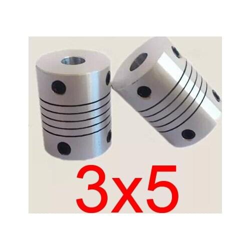 30pcs/lot 3x5mm CNC Motor Jaw Shaft Coupler 3mm to 5mm Flexible Coupling OD 19x25mm (D19 L25)