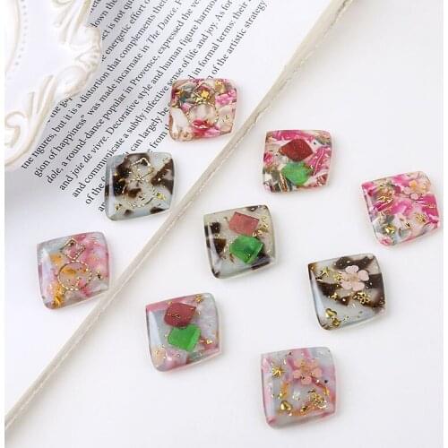 4pcs gold leaf dried flower glitter pendant acetate plate Geometry Vintage Drop Earrings For Women Party DIY jewelry accessories