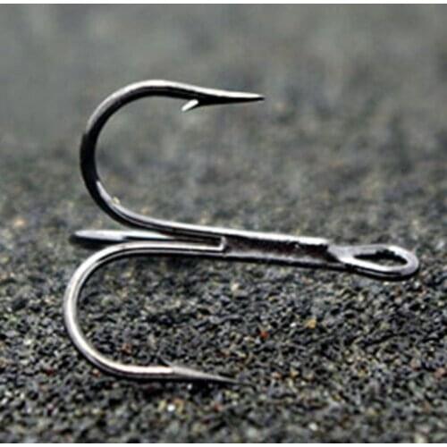 50Pcs Sharpened Fishing Treble Hooks Carbon Steel Fishing Tackles with Plastic Box 2# 4# 6# 8# 10# Fishhooks