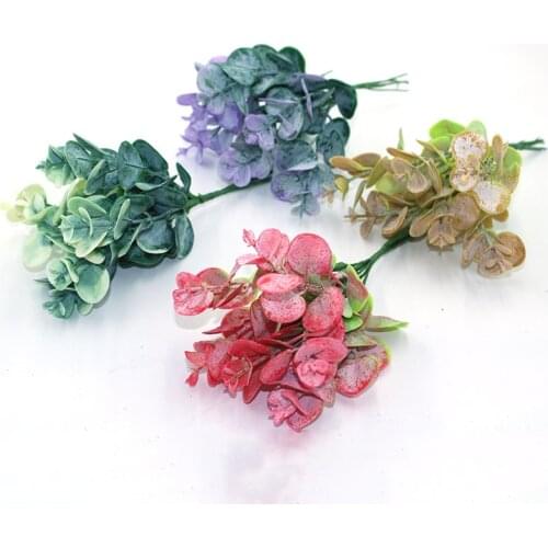 6PPSMINI artificial leaves branches retro green silk eucalyptus leaves home decoration wedding plants artificial cloth leaves ro