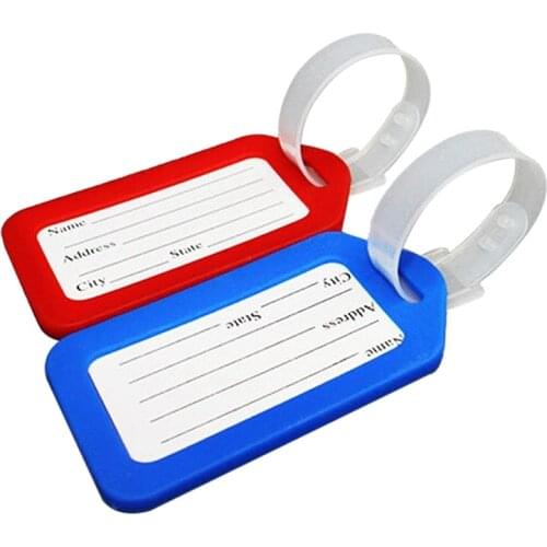 ABDB 10 Travel Luggage Bag Tag Plastic Suitcase Baggage Office Name Address ID Label
