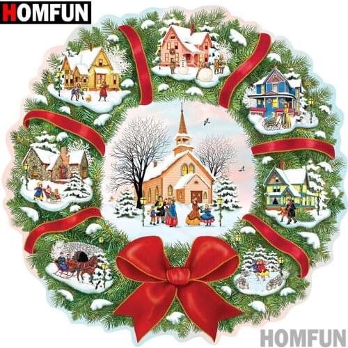 HOMFUN Full Square/Round 5D DIY Diamond Embroidery "Santa Claus" Diamond Painting Cross Stitch Rhinestone 5D A00890