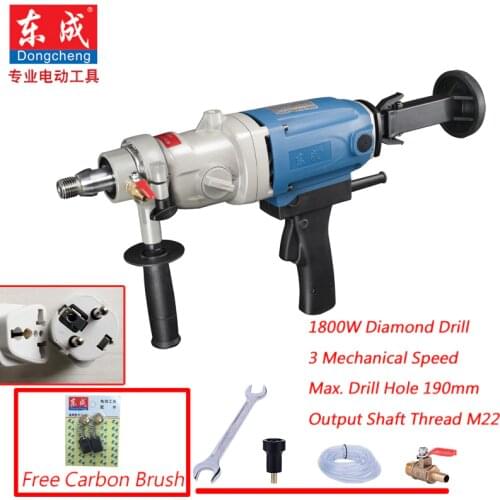 190mm Diamond Drill With Water Source(hand-held) 1800W Concrete Core Drill 3 Speed Diamond Core Drill 190mm Electric Drill