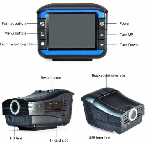 VG3 2 in 1 Car DVR Vehicle Raders Detector Loop Video Wide Angle Camera High-definition Automobile Data Recorder G99F