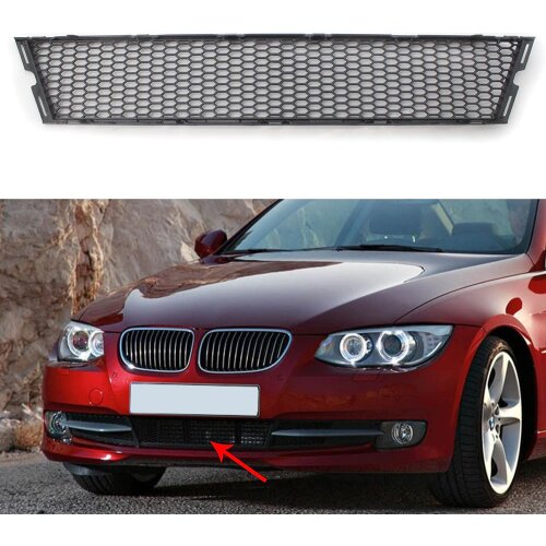 Black Front Bumper Lower Center Grille for BMW 3 Series E92 LCI 2011-2013 Grill