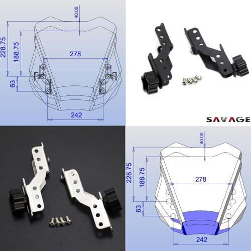 Windshield Support Holder Windscreen Strengthen Bracket Adjusters Airflow adjustable Kits for Suzuki Vstrom DL 1000 2014 - 2019
