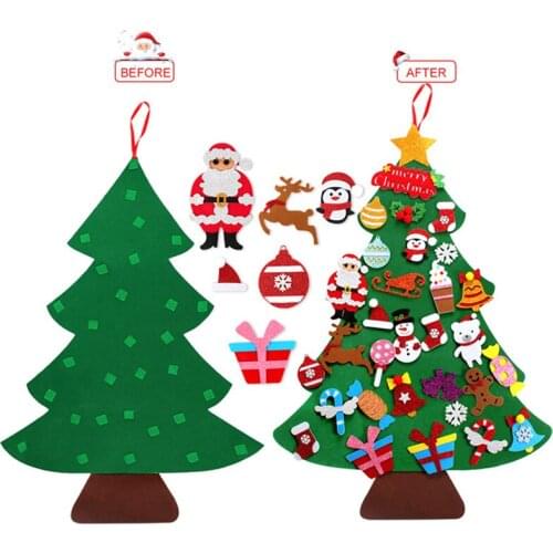 Kids DIY Felt Christmas Tree Christmas Decoration for Home 2021 New Year Gifts Christmas Ornaments Santa Claus Xmas Tree Navidad