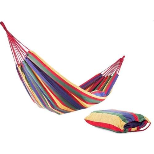 200 x 90 cm Camping Hammock 330lb Durable Canvas Fabric Single Hammocks with Cover Bag for Camping, Patio, Backyard, Outdoor