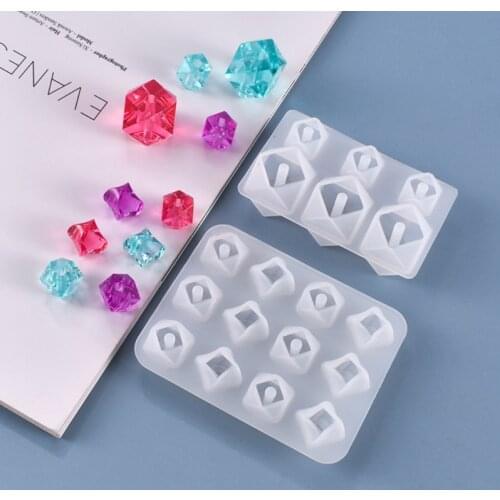 Crystal Epoxy Resin Mold DIY Crafts Jewelry Casting Tool Section Arc Diamond Beads Silicone Mould Drop Shipping