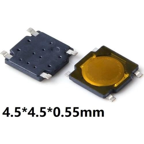 Reel Packing 50pcs/lot 4.5x4.5x0.55mm Super Tiny Light Touch Push Button Tactile Switch Momentary tact SMD for phone screen
