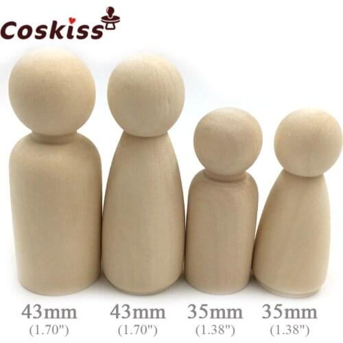 Unfinished Wooden Peg Dolls Wooden People Large Family Peg Dolls Wooden Family DIY Crafts -Different Combination Toys
