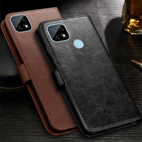Book style leather magnetic stand flip case for realmi c21 fundas realm relme realmy realme c21 c 21 realmec21 wallet book coque