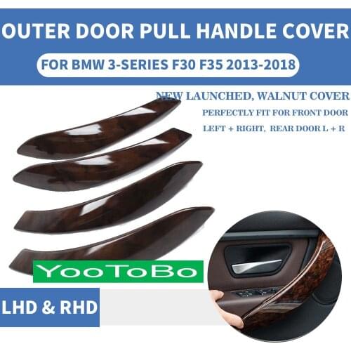 LHD RHD Walnut Car Interior Inner Door Pull Handle Outer Protective Cover Panel Mahogany For BMW F30 F80 F31 F32 F33 F35 F82 M3
