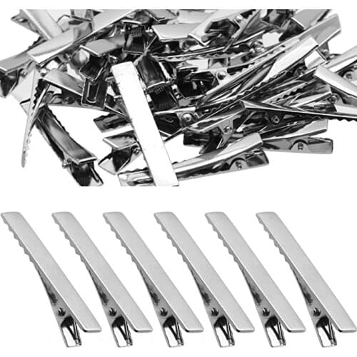 Metal Alligator Hair Clips Pins 100 Pcs Flat Top with Teeth for Hairdressing Salon Hair Grip Arts and Crafts Projects Hairpins