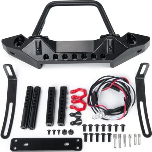 Metal Front Bumper Mount with LED Light for Axial SCX10 90046 1/10 RC Crawler
