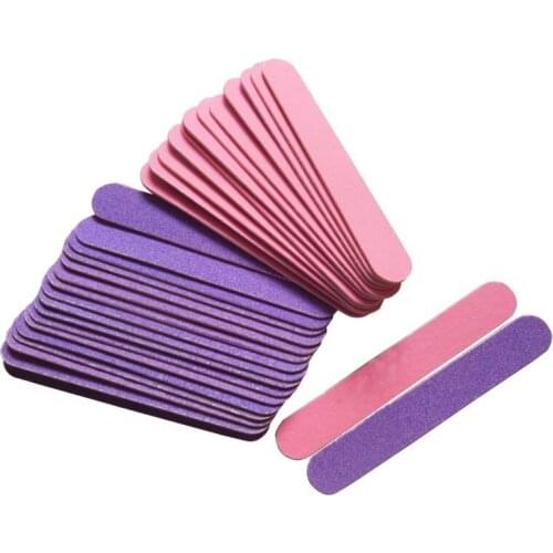 50PCS Mini Nail Files Wood Files wood emery board 180/180 Manicure and Pedicure Trimming Tips