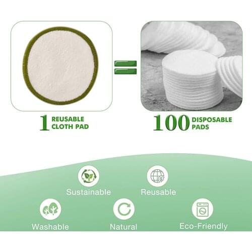 Reusable Bamboo Makeup Remover Pads 4/8pcs Washable Rounds Cleansing Facial Cotton Make Up Removal Pads Tool