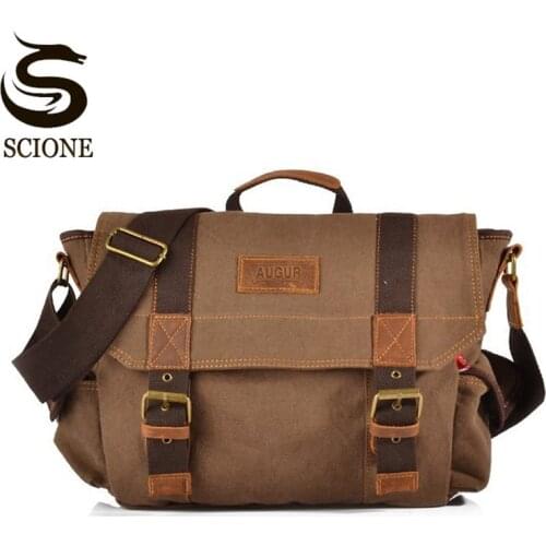 Men Fashion Classic Simple Shoulder Messenger Bag Male Canvas Crossbody Computer Bag Outdoor Portable Travel Handbag XA751M