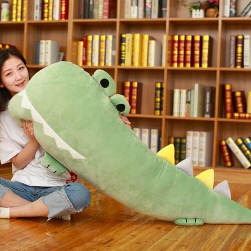 Cuddly soft cartoon crocodile stuffed toy animals alligator sleeping long pillow plush doll for children girl gift 55inch 140cm