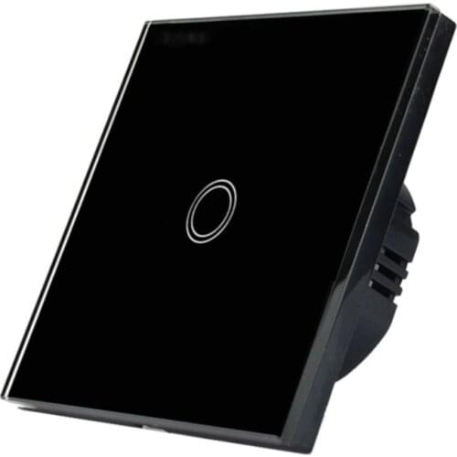 Wall Touch Sensor Switch Interruptor De Toque Light EU UK 86 Switch Crystal Glass Panel 1Gang 1Way Electrical