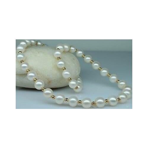 Natural AAA+akoya 9-10MM pearl necklace 18"