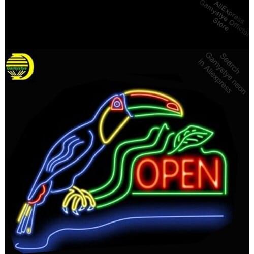 Neon Sign for Parrot Open Neon Bulbs sign handcrafted restaurant Display neon Restaurant Neon Beer Signs Polis Signage Shop beer