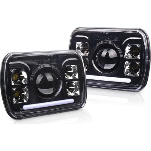 New Rectangular 60W Projector Truck Led Headlight High Low Beam Offroad 7x6 Inch Led Headlamp For Wrangler