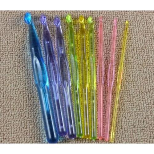 Wholsale 9pc/bag 10bag/lot Knitting Needlework Kits Plastic Crochet for sweater Multicolor hook DIY hand tool Needle NEEDLE-7346