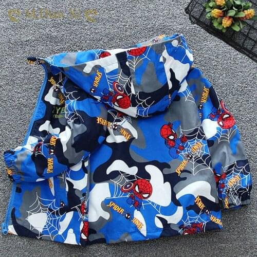 Fall Teenagers Boys Clothes Spiderman Zipper Jacket Coats Fashion Korean Little Kids Tops Autumn Toddler Children Hooded Outwear