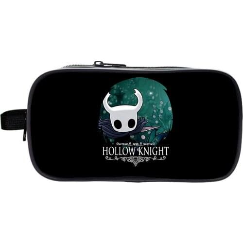 Hollow Knight Pencil Box Double Layer Zippers Pencil Case Large Capacity Multifunction Storage Bag Pen Box Kids Stationery Bag