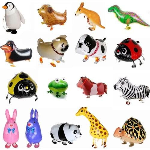 1pc Walking Animal Balloons Cute Cat Dog Rabbit Panda Dinosaur Tiger Balloons Pet Balls Party Happy Birthday Decoration