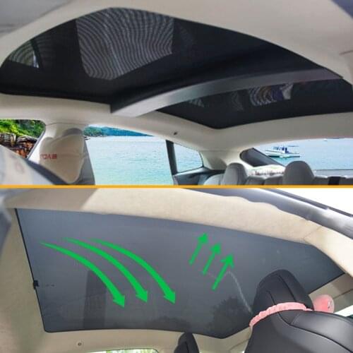 Magnetic Attraction Car Window Shade For Tesla Model S Accessories Sunshield Skylight UV Protection Gauze Mesh Cover Sunshade