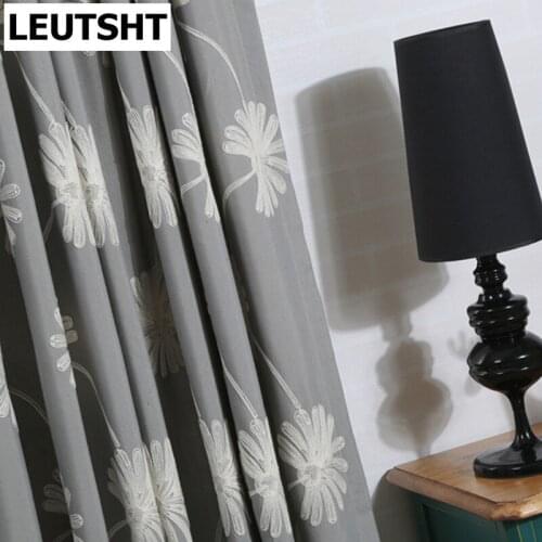 Modern Curtains for Living Dining Room BedroomSimple Chinese Style White Curtains Embroidery Window Screen Blackout Curtains