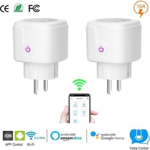 WIFI smart Socket 16A EU/UK Plug With Timing APP Control Compatible Alexa Google Home Mini IFTTT Voice Intelligent Control
