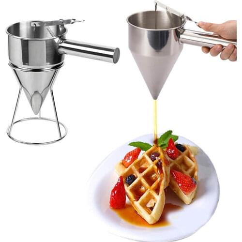 Stainless Steel Small Octopus Balls Making Funnel Cupcakes Baking Dispenser with Rack Kitchen Utensils Funnel Tools