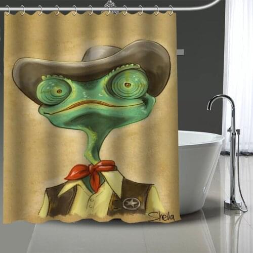 Waterproof Shower Curtain Can Be Customized Movie Rango Bathroom Shower Bath Supplies Polyester Shower Curtain With Hooks