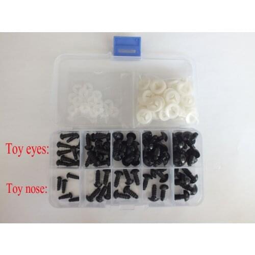 High quality100pcs/box 6-12mm Stuffed Toy and safe nose combination For Teddy Bear Doll Animal Crafts DIY