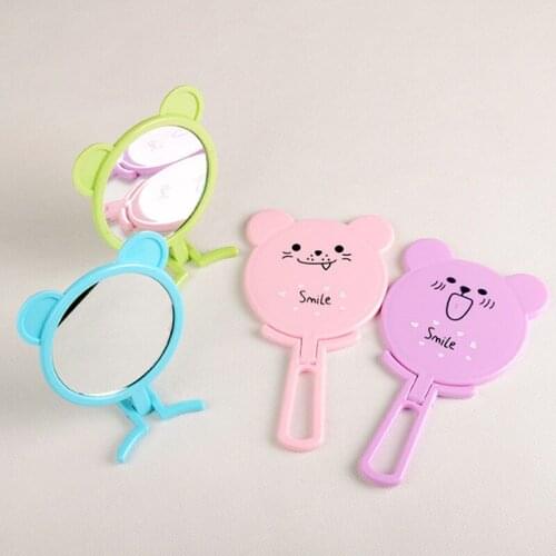 5Pcs Small Desktop Beauty Mirror Girl Dormitory Makeup Mirror Folding Small Mirror Student Desk Handle Mirror Portable Mirror